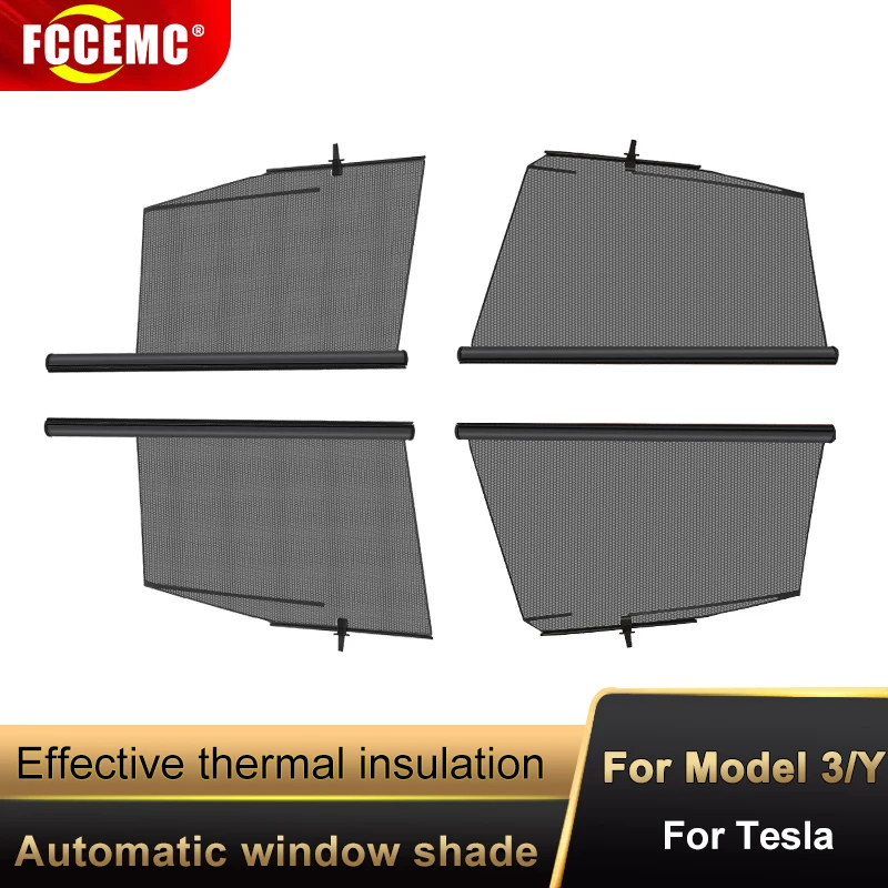 Para tesla modelo 3/y carro janela de elevação pára-sol personalizado sombra carro cortina janela lateral malha viseira sol verão legal proteção