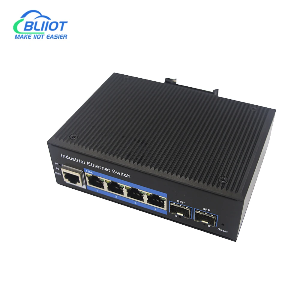 BLiiot Managed Switches Ethernet Switch Gigabit 2 Optical 4 Electrical 10-port 10/100/1000Mbps Network Switch
