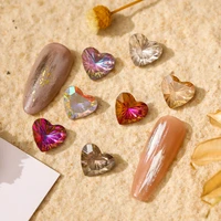 20pcs crystal glitter rhinestone 3d nail arts love heart shape diy accessories shoes garment fabric decoration material supplies