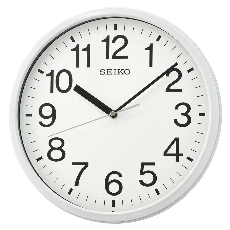 

12 in. Classic Business Round Wall Clock, Analog, Quartz, White, QXA756WLH