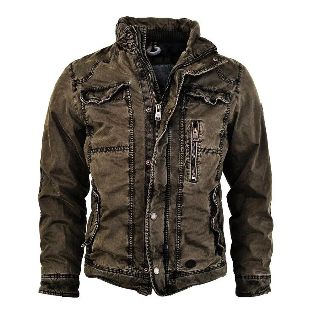 

European and American new jacket men's autumn and winter thickening youth fleece zipper outer jacket men