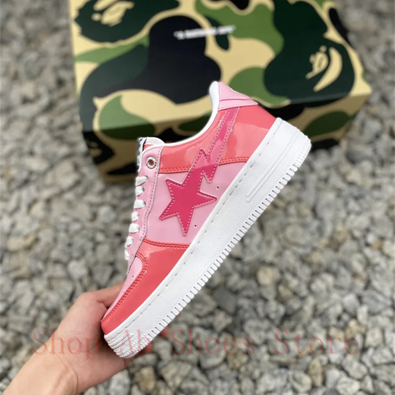 Original A Bathing Ape Sta Women Sport Sneakers Pink Color Outdoor Shoes Women Running Shoes Air Max Skateboarding Shoes 36-40