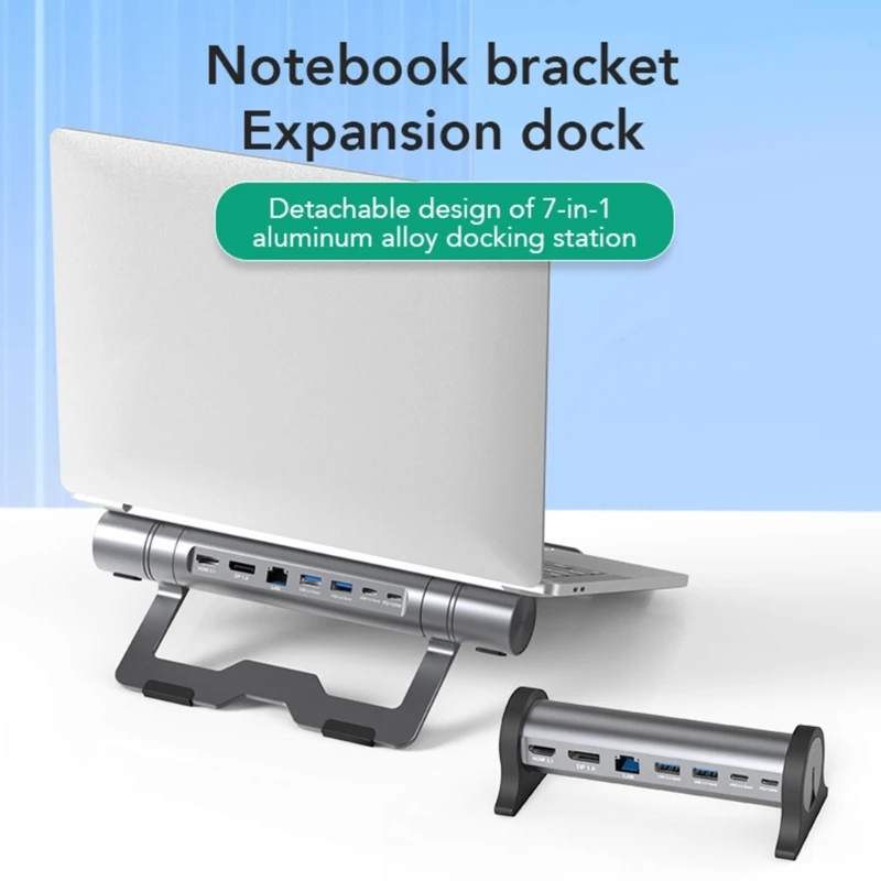 

Алюминиевый держатель для ноутбука док-станции 7 в 1, передача данных 10 Гбит/с, HDMI4K Lan