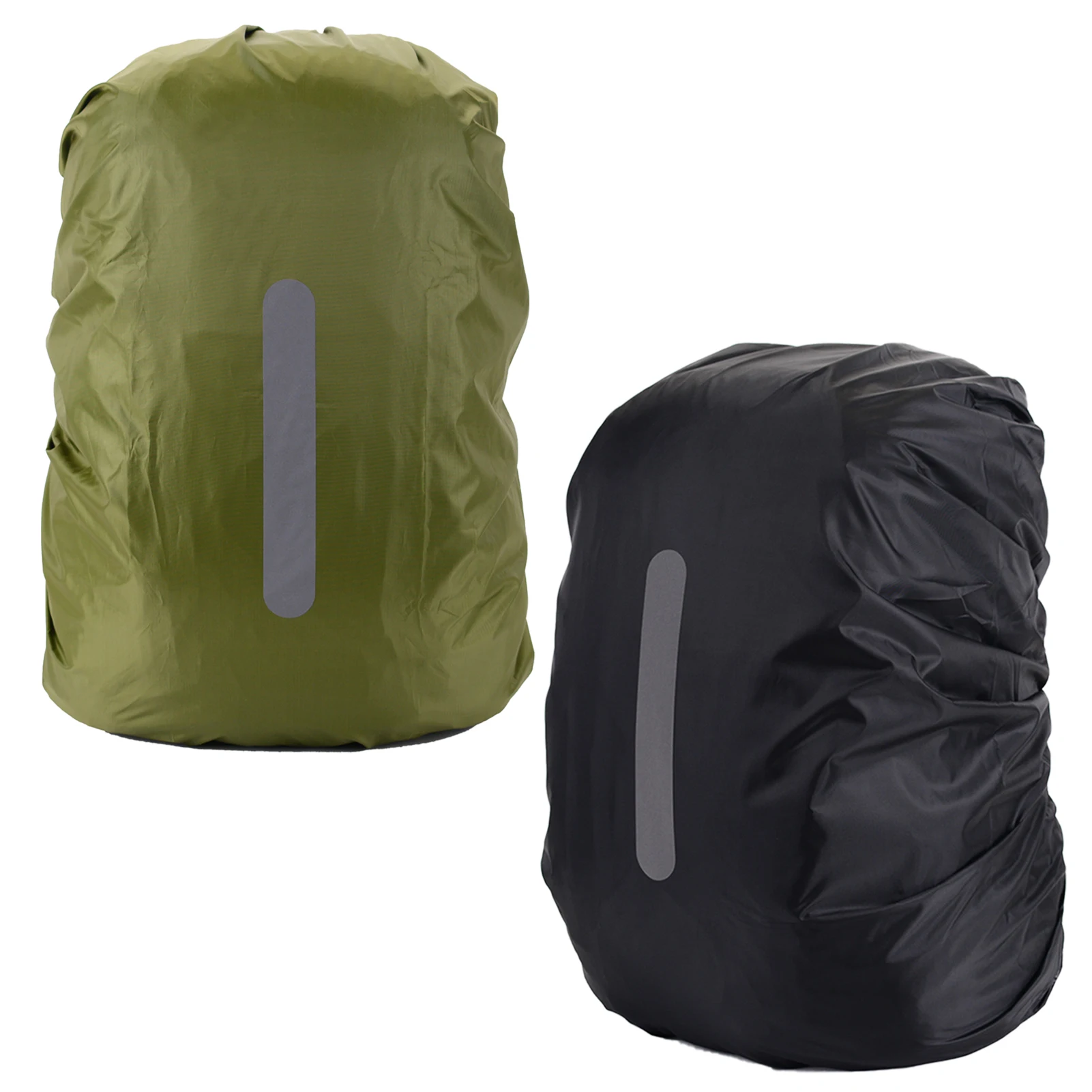 

2pcs Camping Lightweight Easy Store Waterproof Polyester Hiking Reflective Tape Folding Outdoor Backpack Rain Cover Multi Sizes