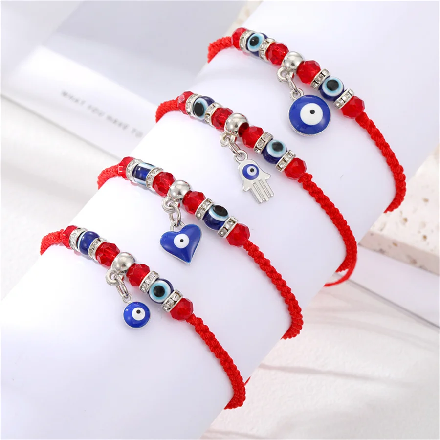 

Turkish Blue Lucky Evil Eye Bracelets for Women Lovers Handmade Red String Thread Rope Couple Bracelets Friendship Jewelry Gifts