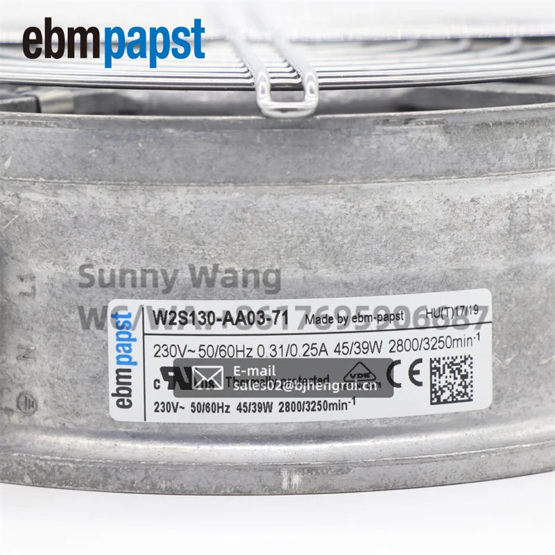 Фото ebmpapst W2S130-AA03-71 17255 230 В переменного тока 130 мм 50/60 Гц 45 Вт 0,31 А IP20 Осевой охлаждающий вентилятор с шарикоподшипником Rittal для шкафа №3