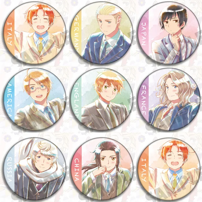 Фото Значок APH HETALIA AXIS POWER 58 мм, металлическая кнопка, значки для рюкзака №4