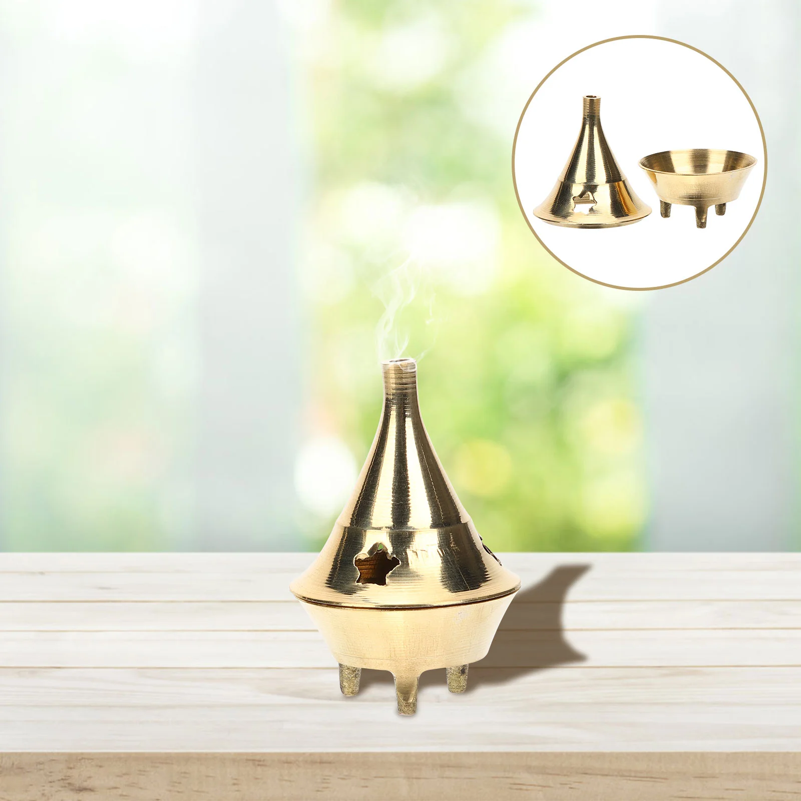 

Burner Censer Holder Cone Mini Stick Ash Decor Aromatherapy Furnace Brass Eastern Middle Container Bakhoor Arabian Vintage Tea