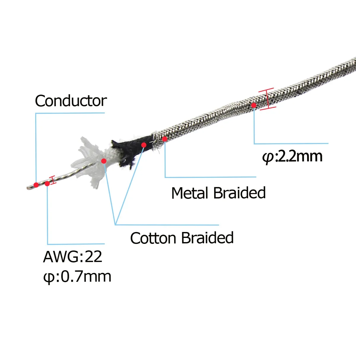 Классический металлический плетеный звукосниматель с проводом 22AWG детали гитары