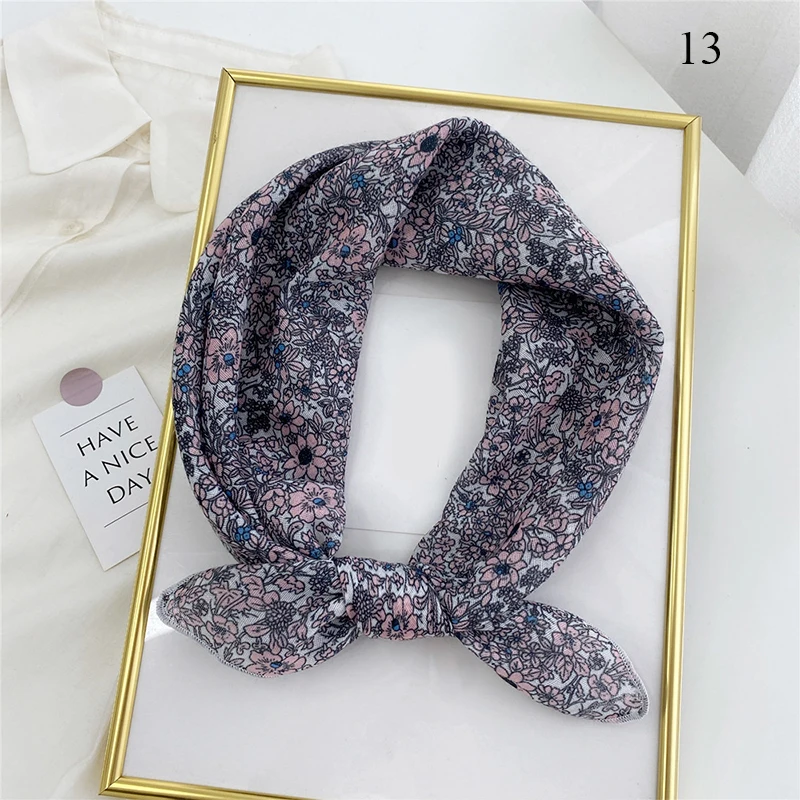 

Женский шарф-сумка с цветочным принтом, квадратная шаль в Корейском стиле, 2022