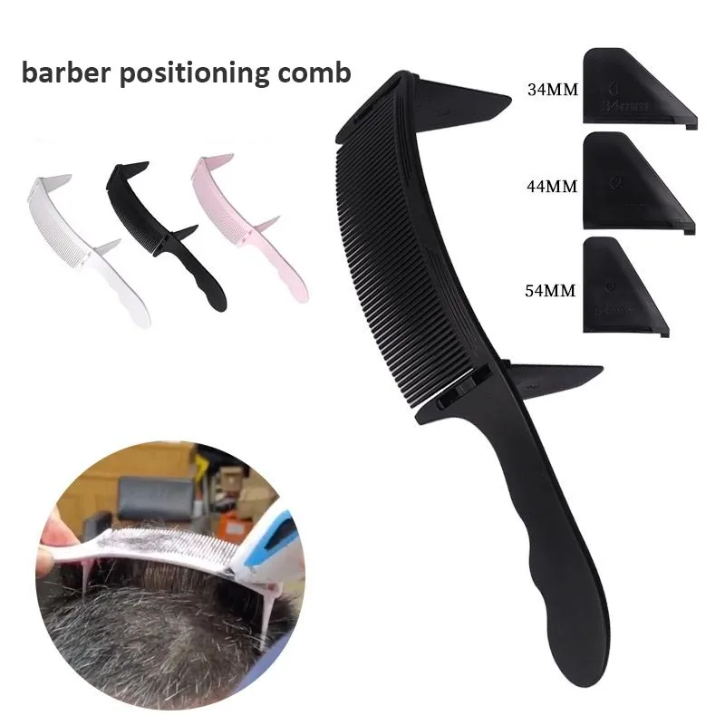 

Sdatter Professional Barber Positioning Comb Hair Cutting Flat Top Comb Salon Hairdressing Clipper Curved Comb Men Hair Styling
