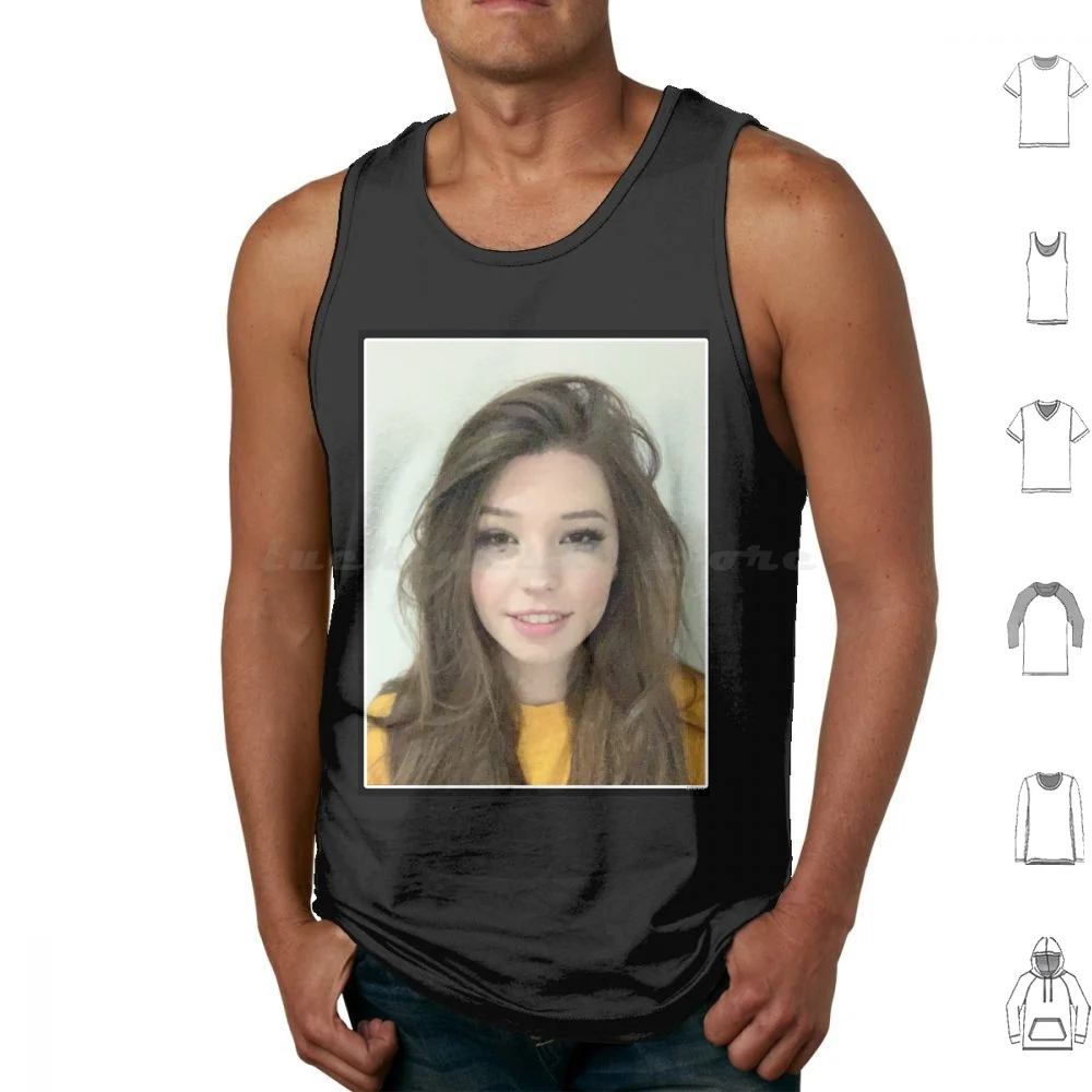 Belle Delphine Mughshot Tank Tops Print Cotton Belle Delphine Streamer Youtuber Cat Squid Bunny Hamster Water H3H3