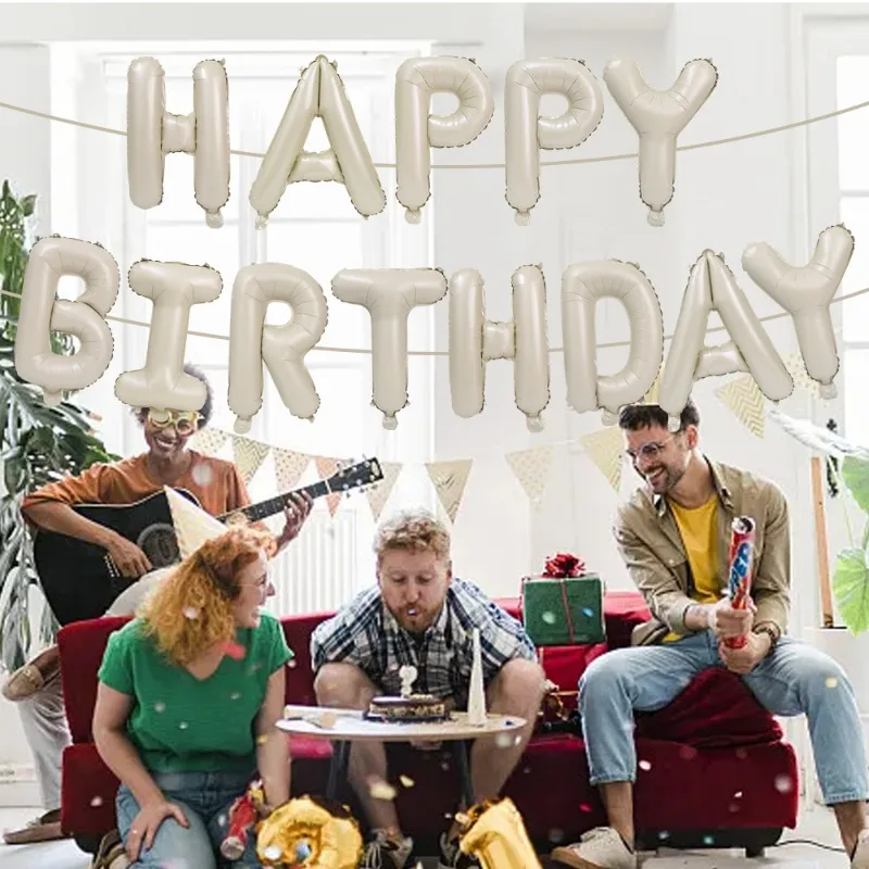 16-дюймовые воздушные шары с днем рождения кремовый карамельный цвет
