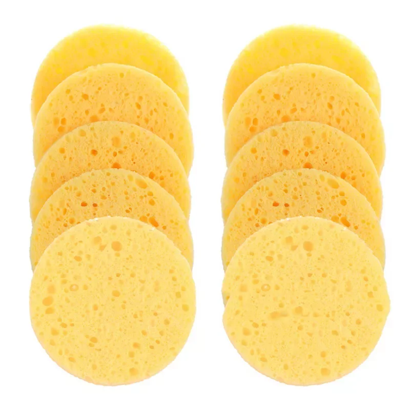 

NEW Face Round Makeup Remover Tools Natural Wood Pulp Sponge Cellulose Compress Cosmetic Puff Facial Washing Sponge 6/7/8/9cm
