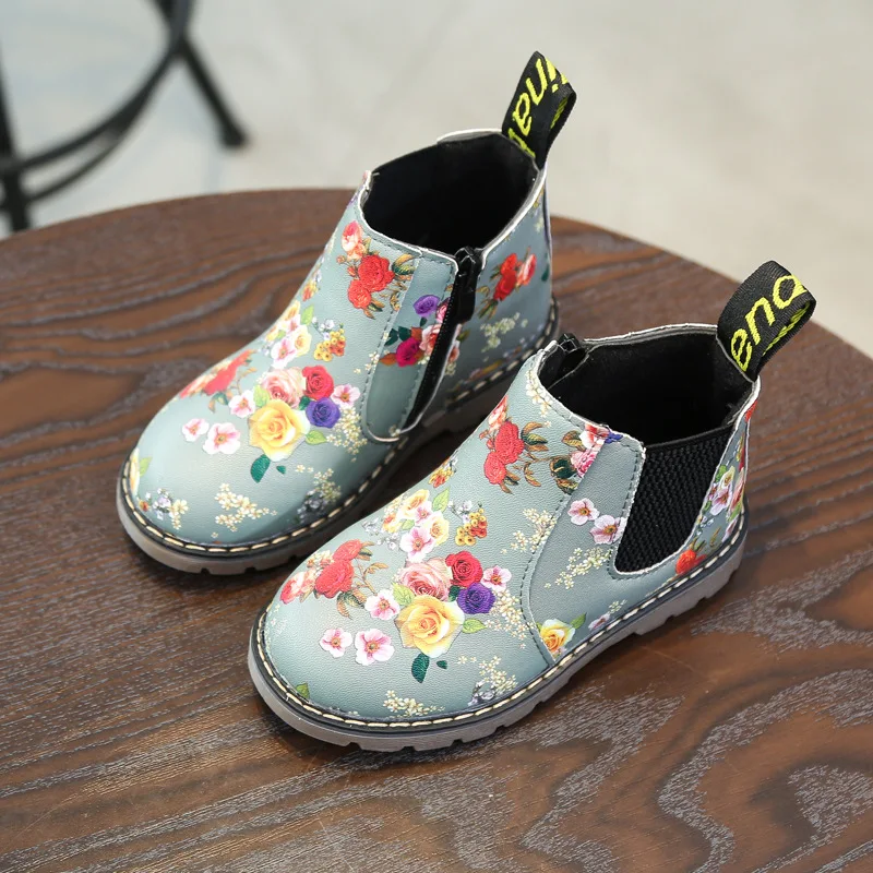 

Spring and Autumn Girls Martin Shoes for Middle-Aged Children's British Style Leather Short Boots for Children