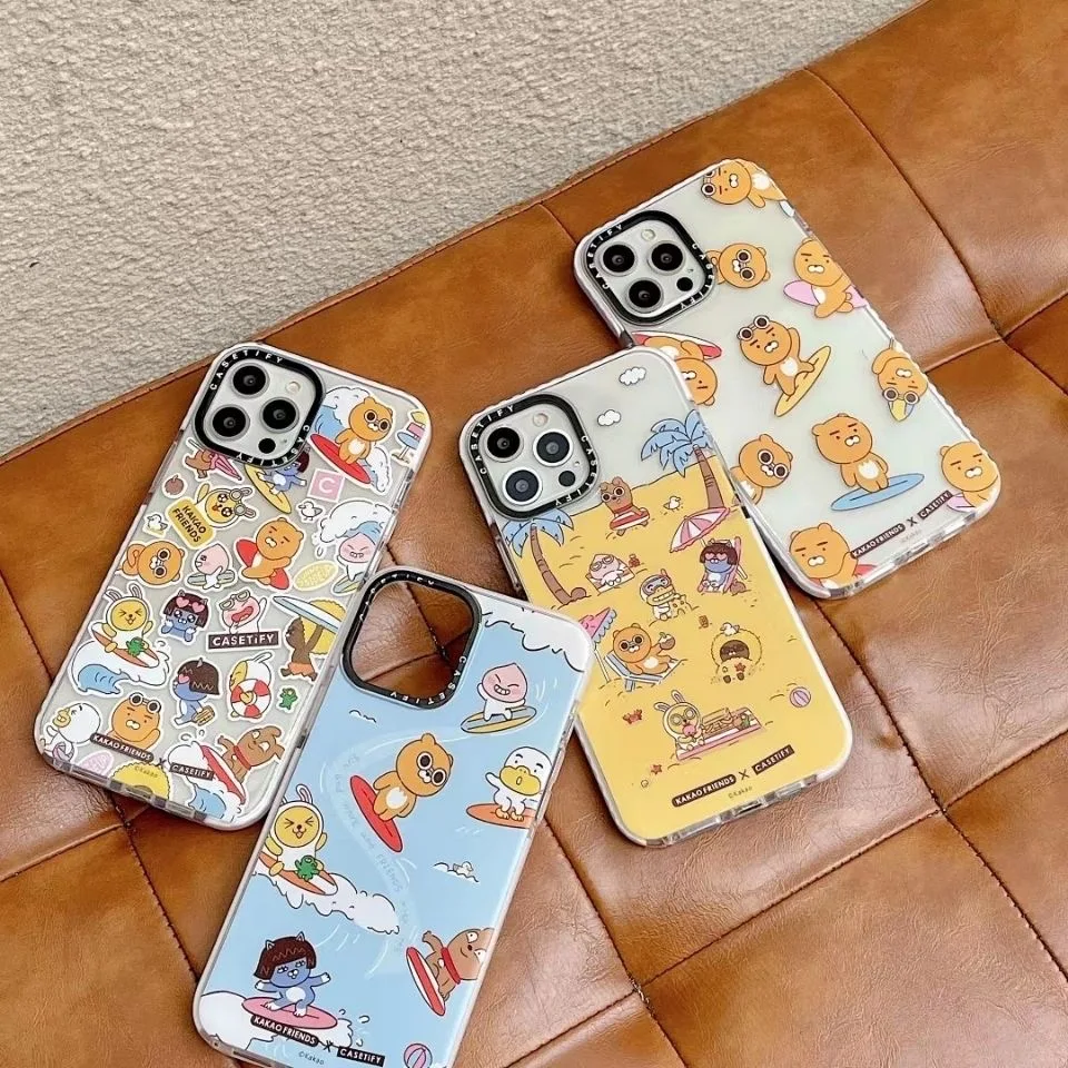 

Trend Brand Cartoon Skateboard bear Phone Cases For iPhone 13 12 11 Pro Max XR XS MAX X 7/8Plus Couple Anti-drop Soft TPU Cover