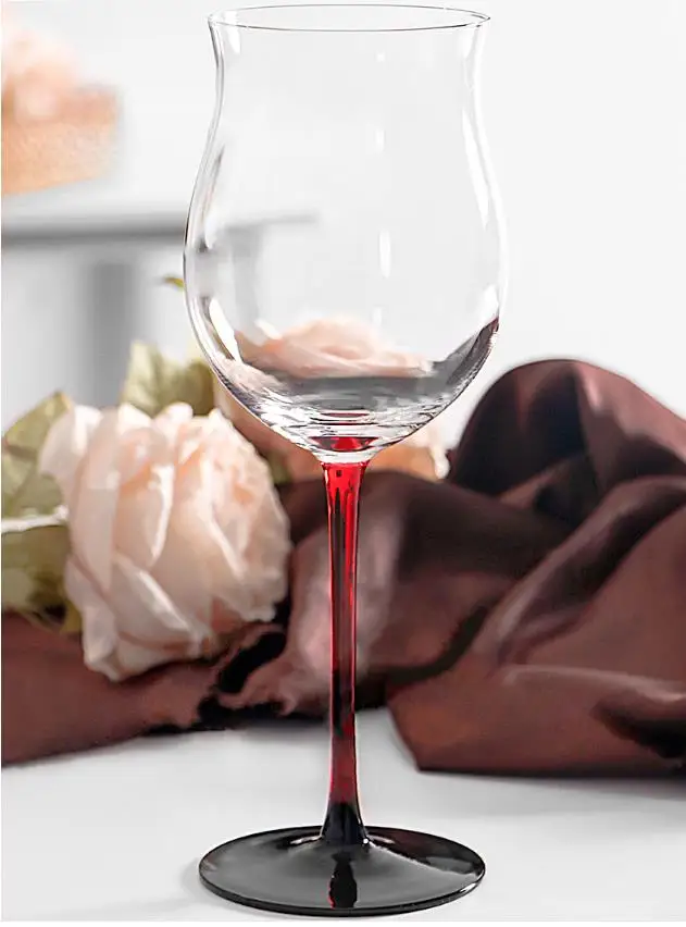 Бокал для красного вина хрустальный бокал тюльпан Бордо бордовый