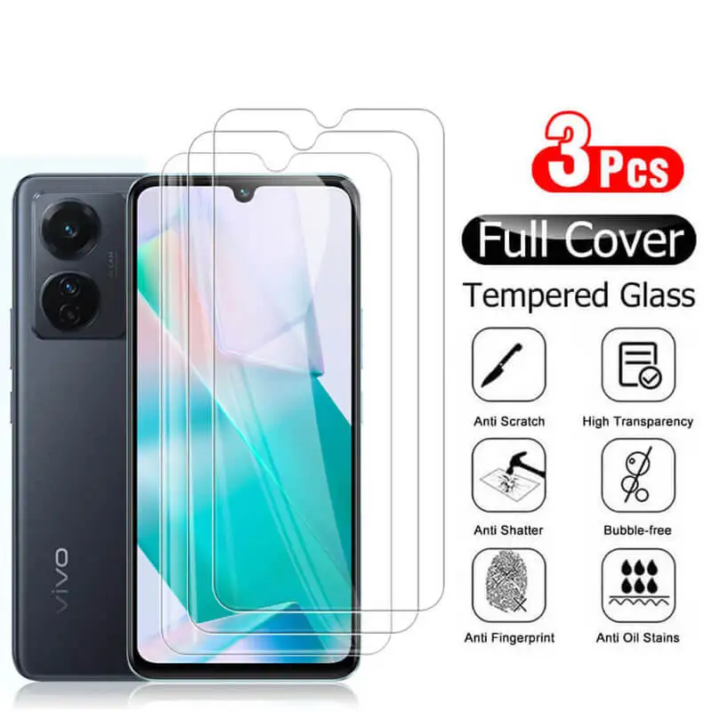 

3Pcs 0.18mm 9H Full Cover For Vivo T1 Pro Screen Protector Tempered Glass For Vivo T1 Pro 5G Vivor T1Pro Safety Protective Glass