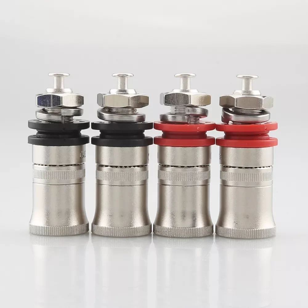 

NEW2023 High Quality CMC Rhodium Plated Speaker Amplifier Binding Post Terminal Banana Plug Socket Output Connector Hifi Audio D