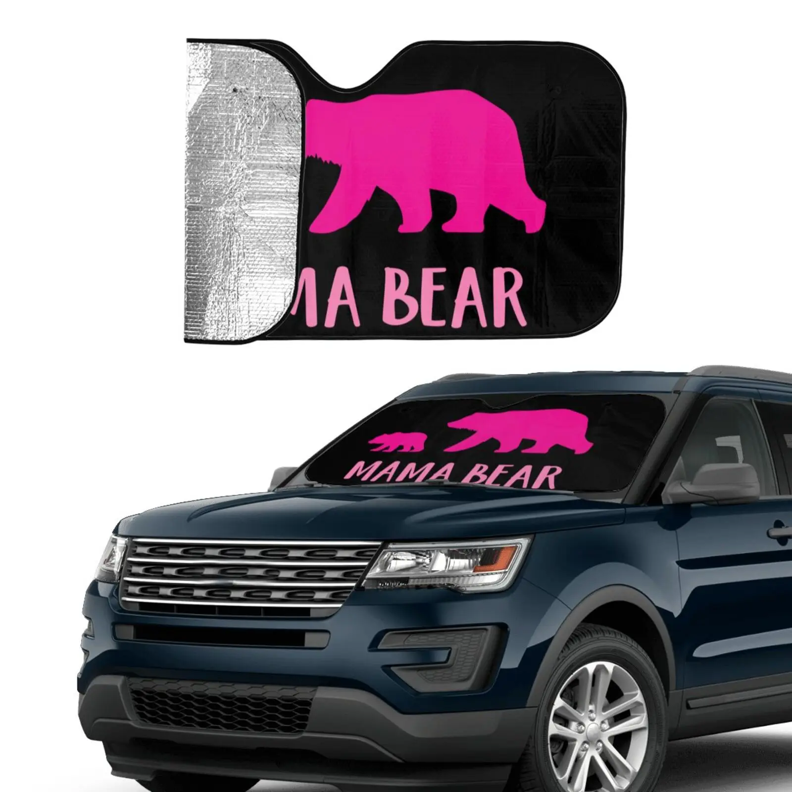 

Pink Mom Bear Car Sun Visor Front Windshield for SUV Van Vehicle Accessories