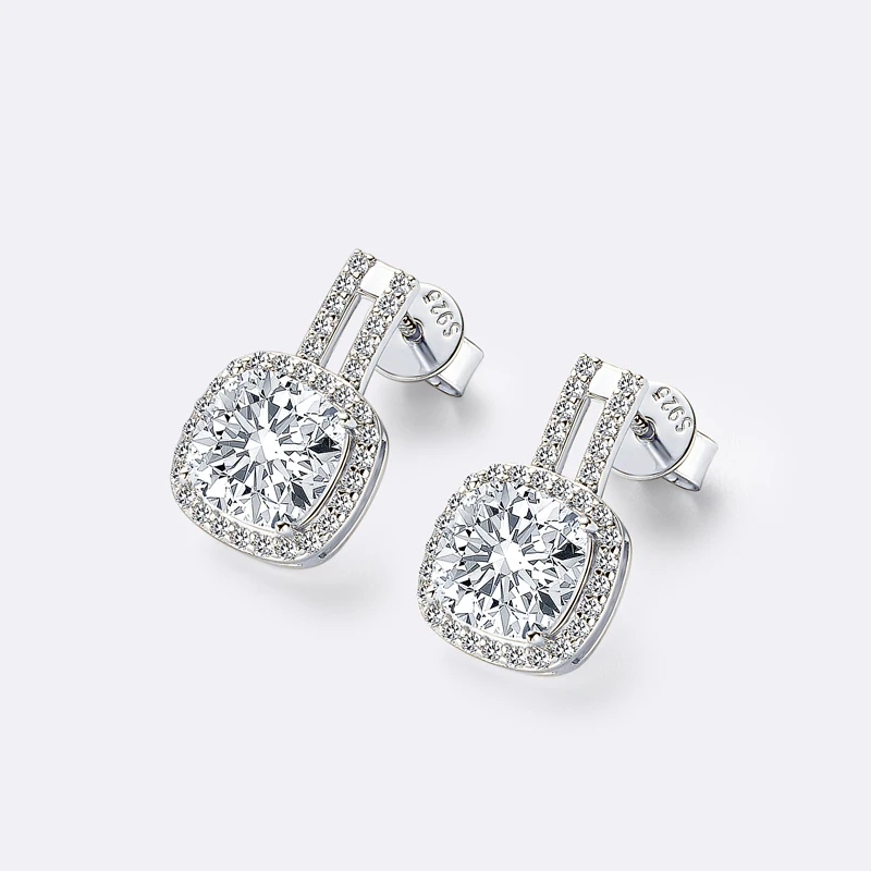 Женские серьги-гвоздики из серебра 925 карат