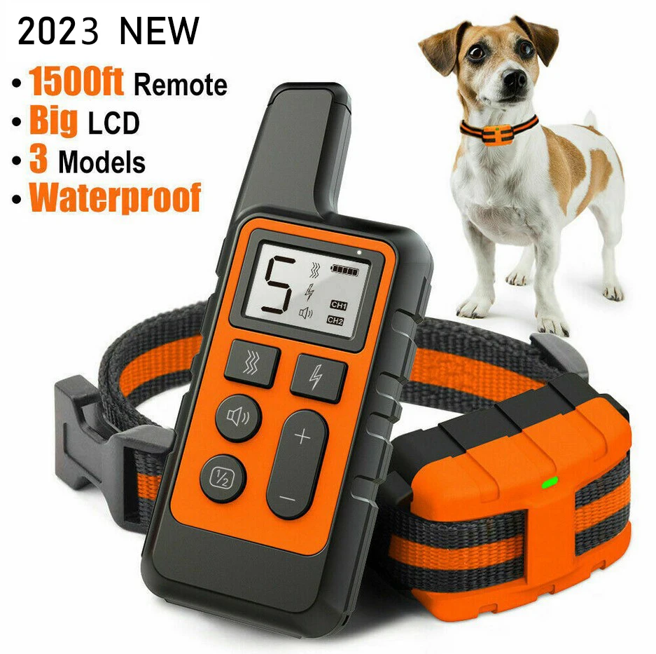 

Collar Vibration Control With Waterproof Dogs Pet Shock Training Collars Rechargeable Training 500m Sound Remote Dog Electric