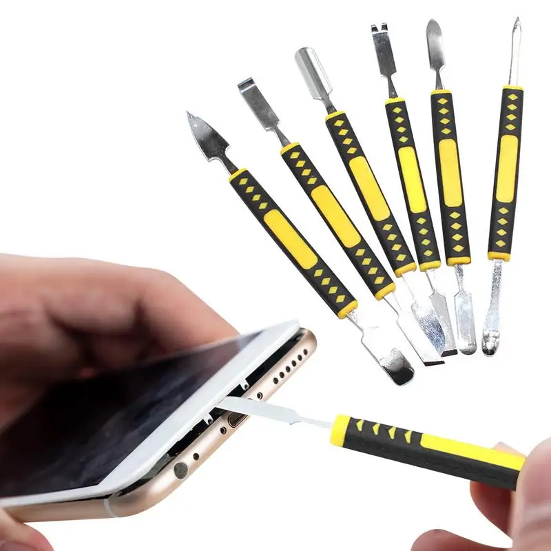 

6PCS Metal Crowbar Prying Opening Repair Tool Kit For Mobile Phone Notebook Dual Heads Metal Spudger Home Hand Tools Sets