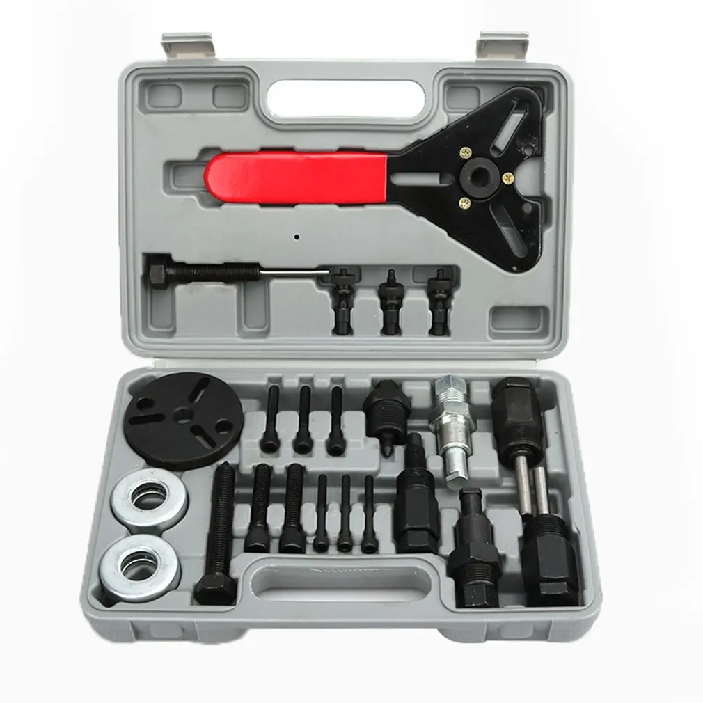 23pcs/set Compressor Clutch Hub Puller Remover Installer Tool Kit Auto Air Conditioning Repair Tool Color Random