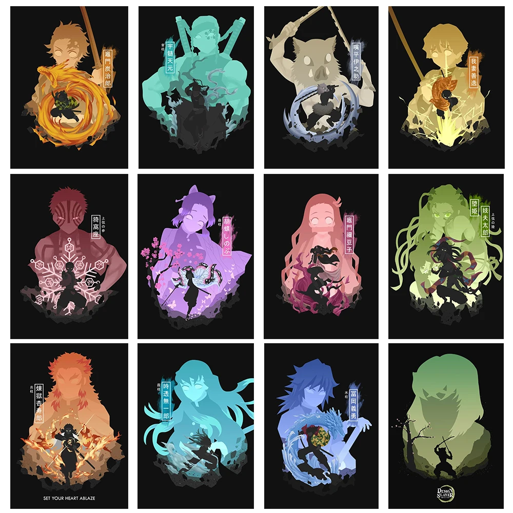 Аниме Demon Slayer Холст Плакат Танджиро Незуко Домашняя Настенная Художественная