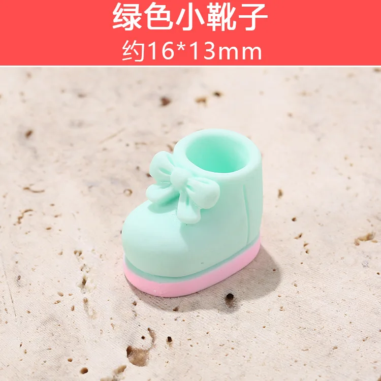 10 шт./лот кавайная имитация 3D миниатюрные ботинки с бантом из смолы кабошон