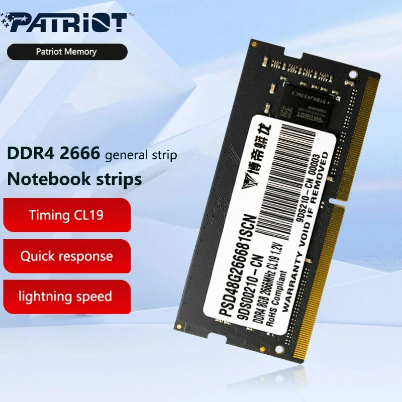 

Patriot Memory Signature Line Series DDR4 8GB 16GB NoteBook Memory Module 2666MHz/3200MHz SODIMM Single