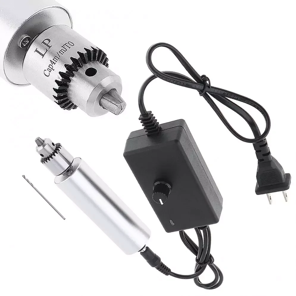 

NEW2023 DC 3V-24V Hand Drill 385 Motor Rotary Tool with JTO Chuck and Adjustable Power Adapter for Circuit board