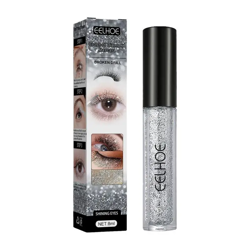 

Glitter Diamond Lash Mascara Thickening Lengthening Crushed Diamond Lash Makeup For Gifts Natural Ingredients Easy To Remove &