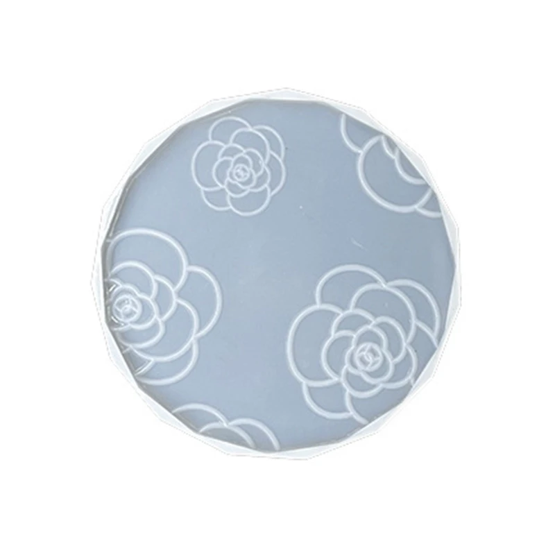 

Diy Crystal Tea Tray Camellia Base Coaster Mold Epoxy Resin Placemat Mold Suitable for Home Decoration Table Wine Tray