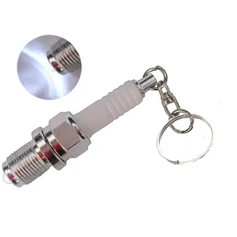 Светодиодный мини брелок для ключей, фонарик, Свеча зажигания, запасные части автомобиля, Новинка