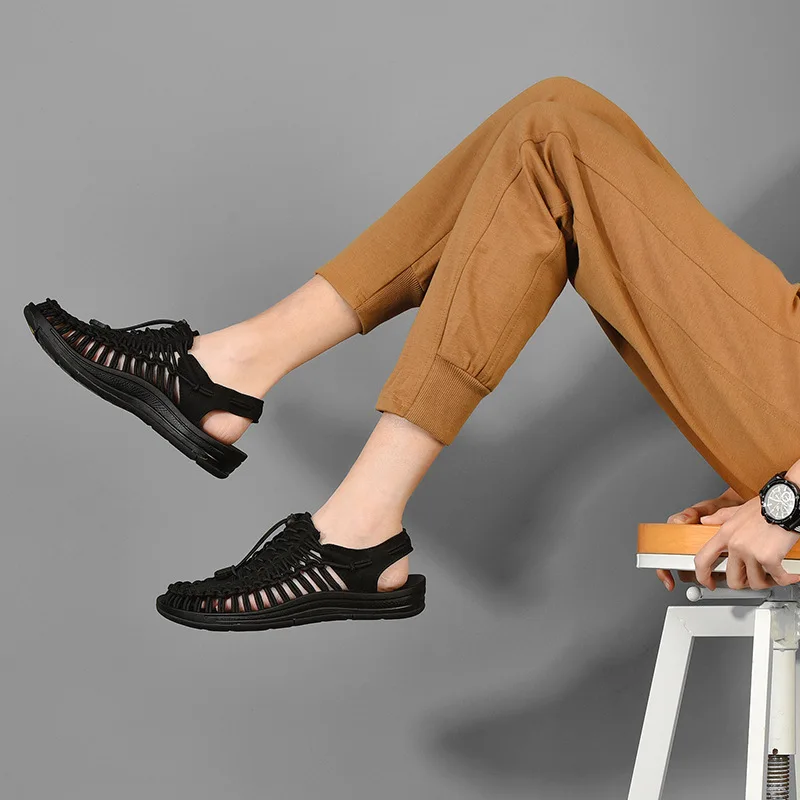 Сандалии мужские ручной работы дизайнерские дышащие лоферы Спортивная пляжная