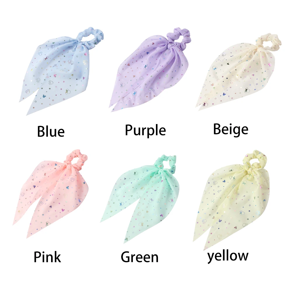 Женская длинная шифоновая лента с блестками модная мягкая резинка для волос 1 шт.