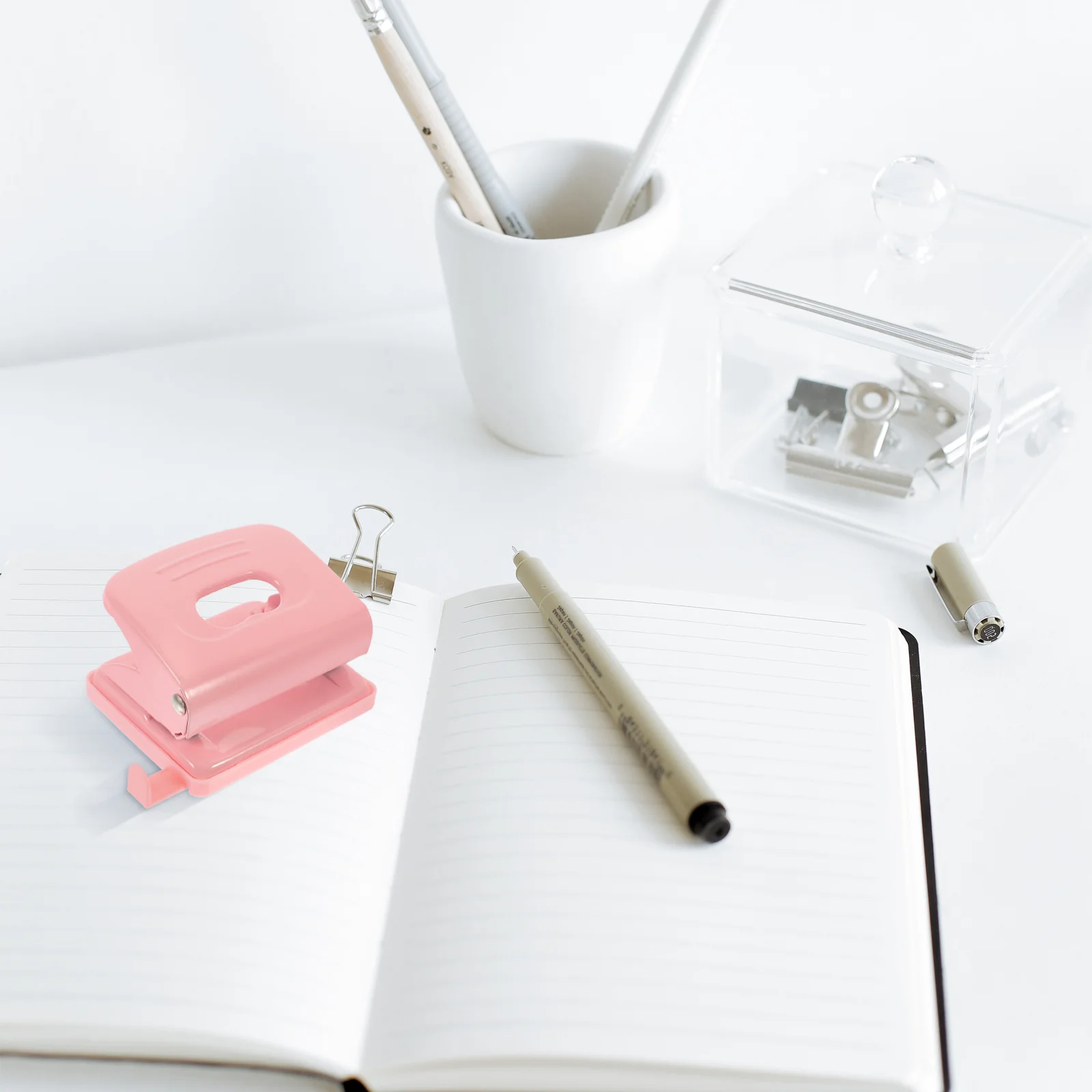 

Степлер из розового золота, мини-дырокол, регулируемый бумажный книжный инструмент для обвязки, офисный инструмент с металлическими отверстиями