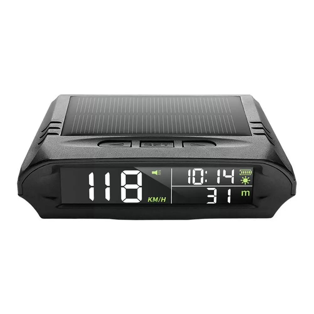 

Wireless GPS Solar HUD Display MPH KM/H Speedometer Head Time/Speed/Temperature/Altitude Display Car Clock Charging Solar U M7Y4