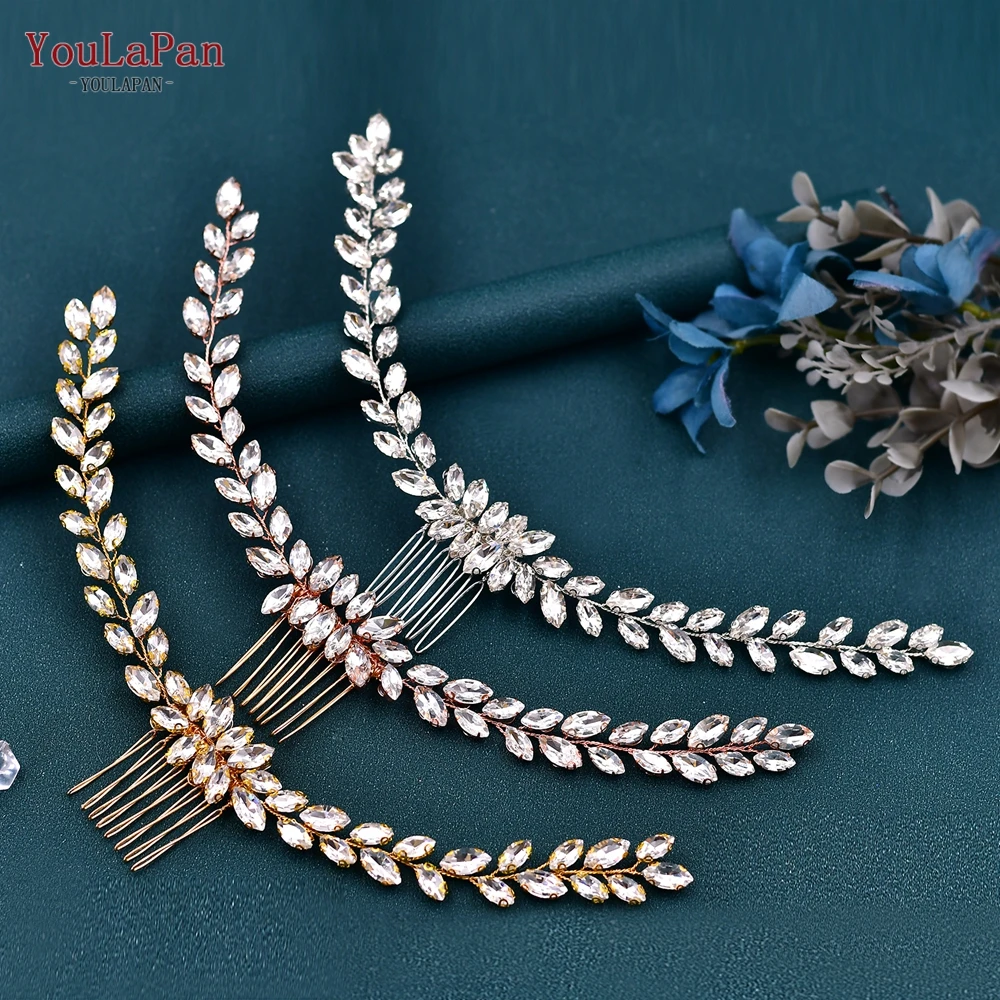 

YouLaPan 3 Colors Bride Headdress Comb Wedding Hair Accessories Hair Clip Hair Pins for Woman Rhinestone Hair Jewelry HP339