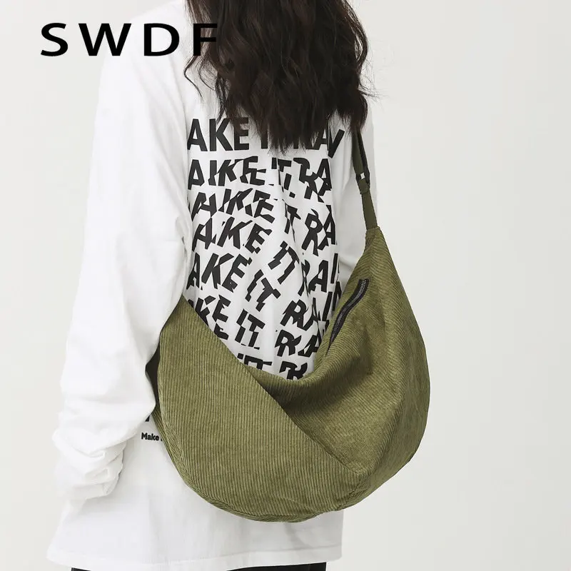 

Сумки SWDF женские холщовые, Большой Вместительный шоппер, Повседневная Водонепроницаемая модная сумка-тоут через плечо для девушек
