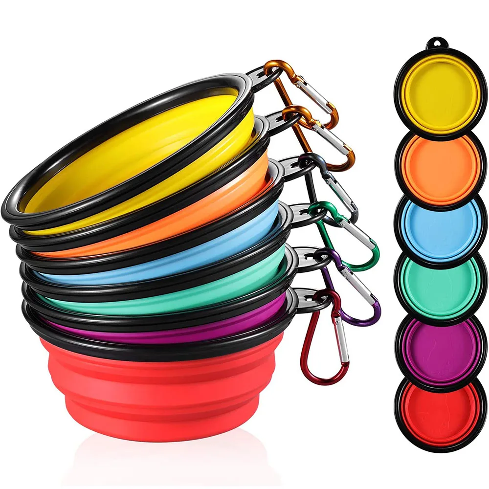

Food Portable Bowls Dog Water Feeding Dog Bowl Silicone 350/1000ml Bowl Cat Dog Expandable Dish Collapsible Pet Bowls For Travel