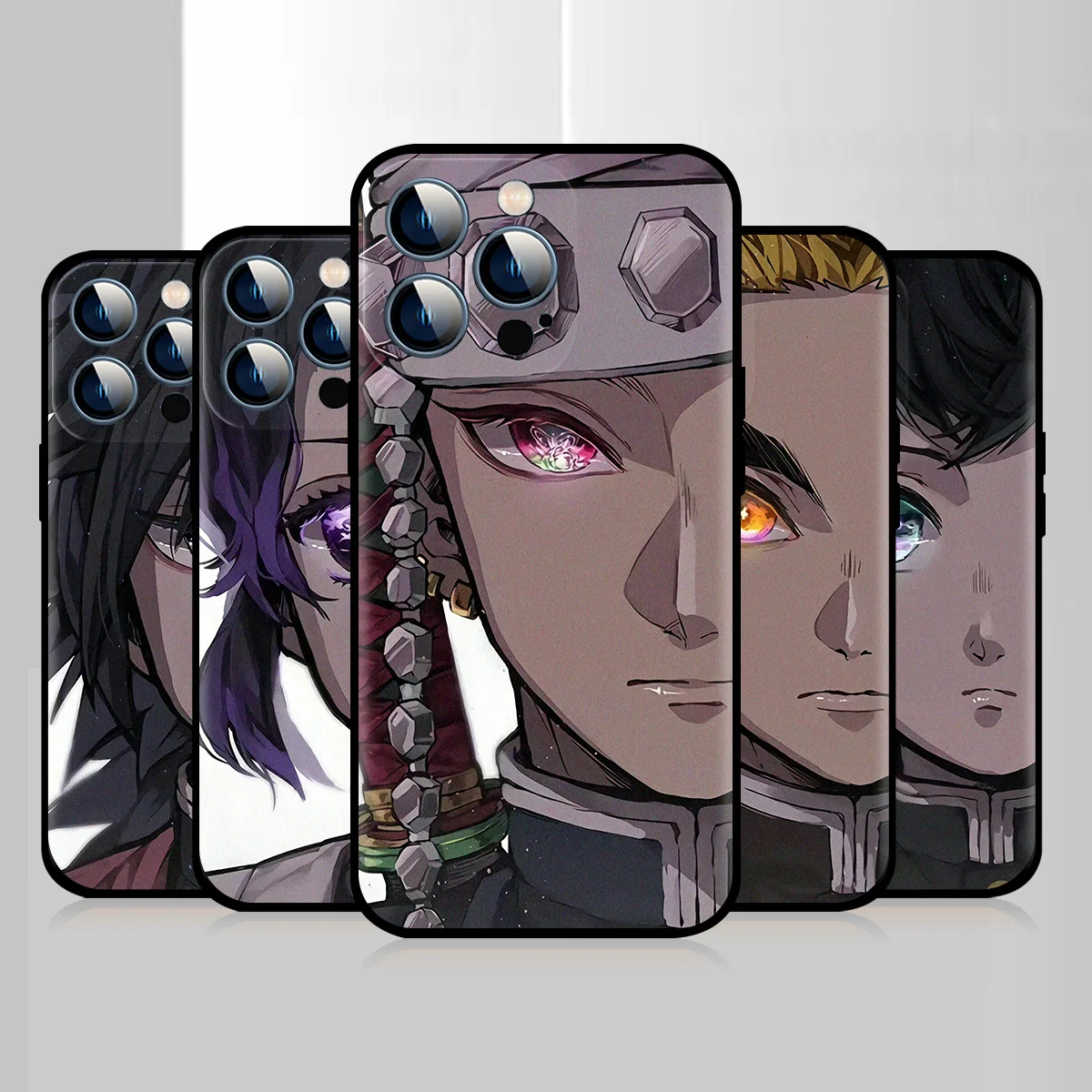 

Japan Anime Demon Slayer Phone Case For Apple iPhone 14 13 12 Mini 11 Pro Max X XS XR 7 8 Plus 6 6S SE Black Protection Cover