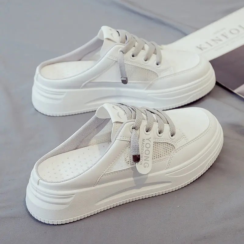 2023 the new summer thick soles will be worn outside without heels, fashionable sandals and semi-slippers