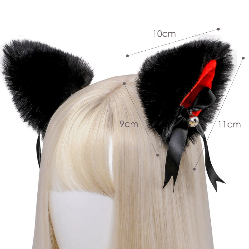 

Plush Animal Ears Hairpin Lolita Sweet Fluffy Cat Fox Cosplay Anime Hair Clip Party Halloween Costume Christmas Purim Headwear
