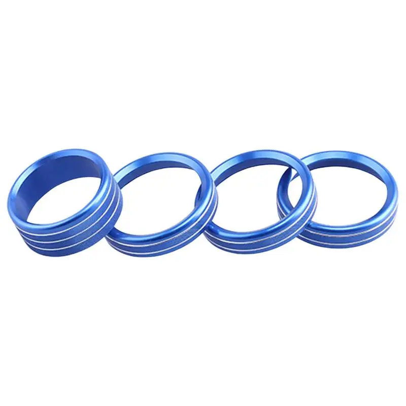 

4Pcs Car Interior Air Conditioning Control Radio Knob Engine Start Stop Button Switch Cover Trim For JeepWrangler 2018-2021