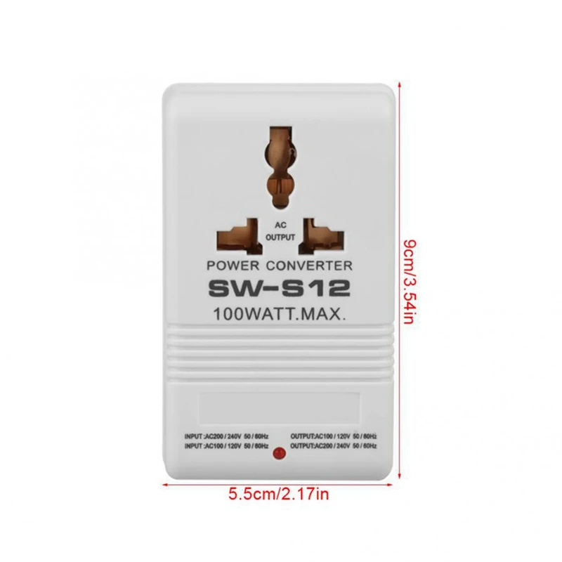 Горячий 4X SW-S12 100 Вт 110 В/120 В до 220 В/240 повышающий преобразователь напряжения