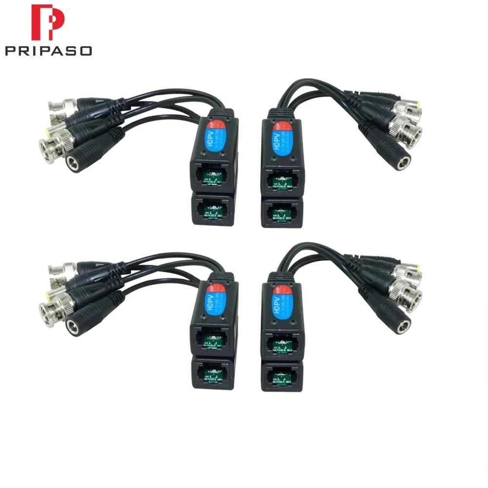 4 Pairs 8MP HD Video Balun Cable Transmission Twisted Pair Transmitter BNC to RJ45 Adapter Support HDCVI TVI AHD Camera