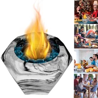 Tabletop Fire Pit Bowl Portable Rubbing Alcohol Tabletop Fireplace Long Time Burning Smokeless Small Tabletop Fire Bowl