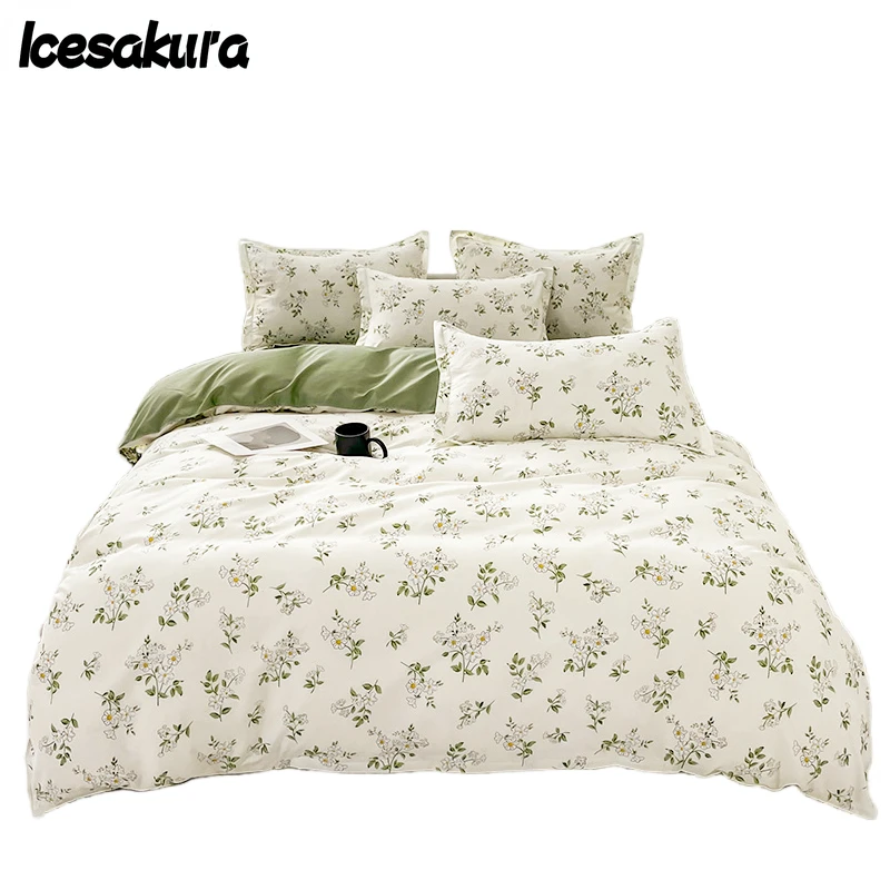 

Cotton Bedding Set 3/4 Pcs Soft Fresh Cartoon Brushed Comforter Cover Including Duvet Cover Pillowcase Sheets 200x230